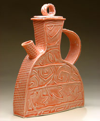 Salmon Hand Built Teapot 