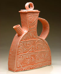 Salmon Hand Built Teapot 